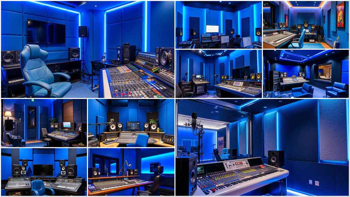 15+ Blue-Themed Recording Studio Ideas