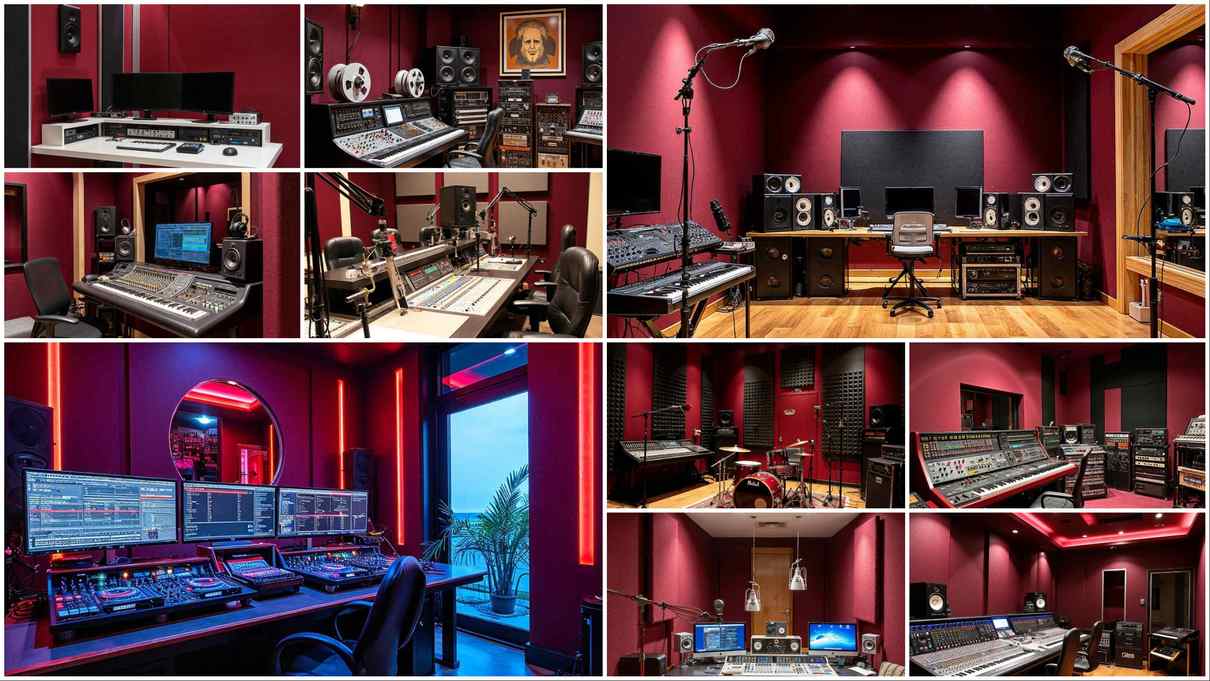 15+ Maroon-Themed Recording Studio Spaces