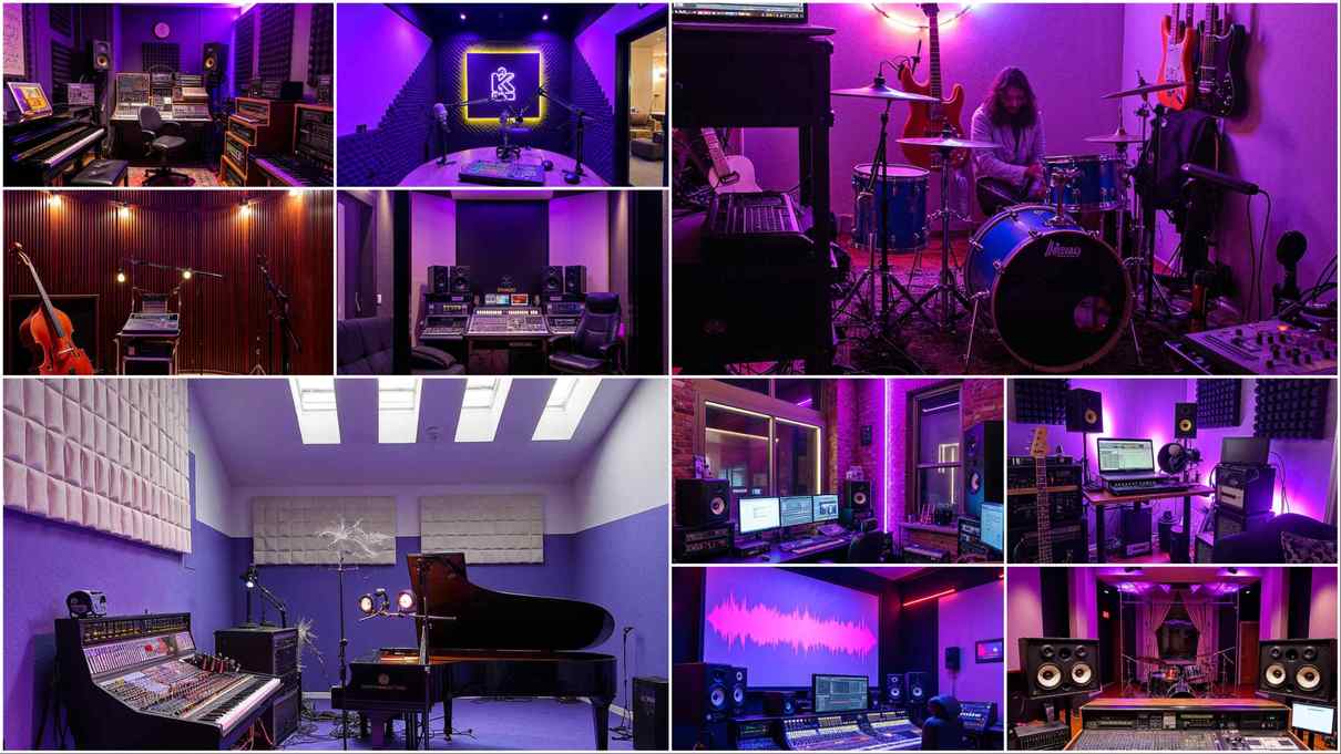 15+ Violet-Themed Recording Studio Spaces