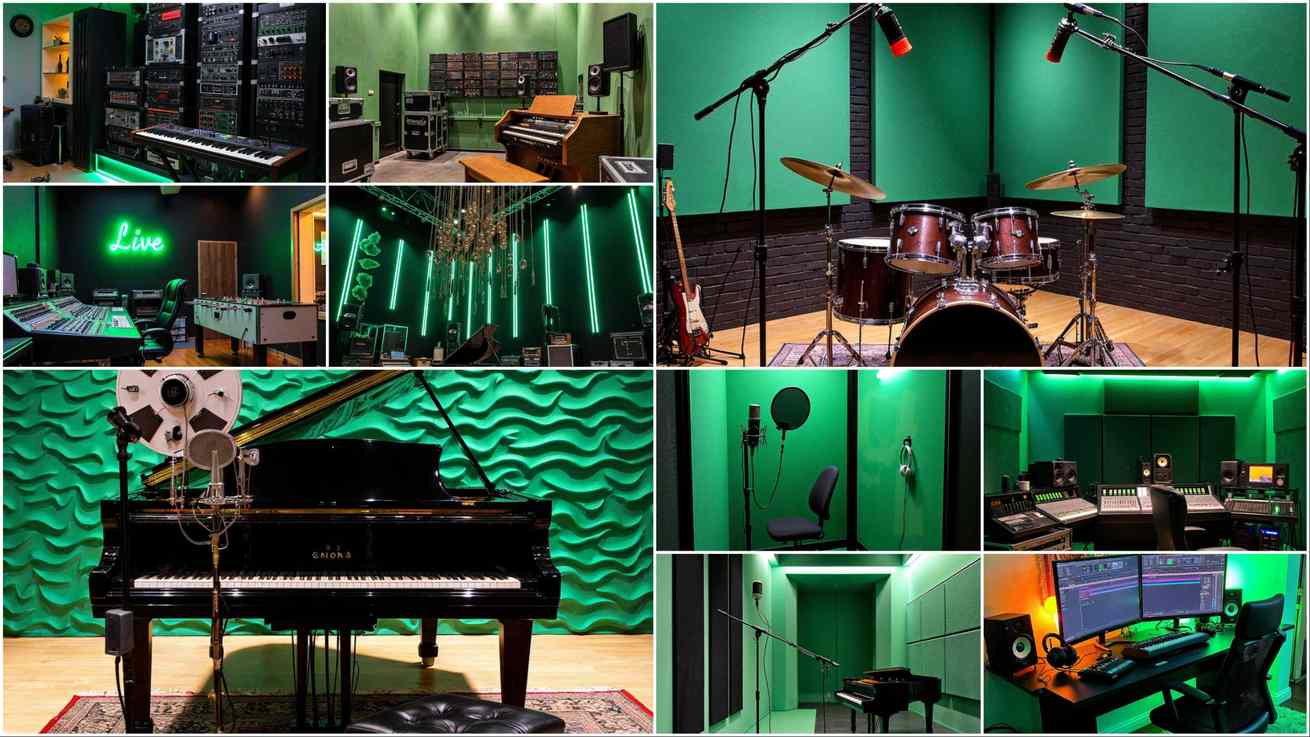 15+ Emerald-Black Combo Recording Studio Spaces