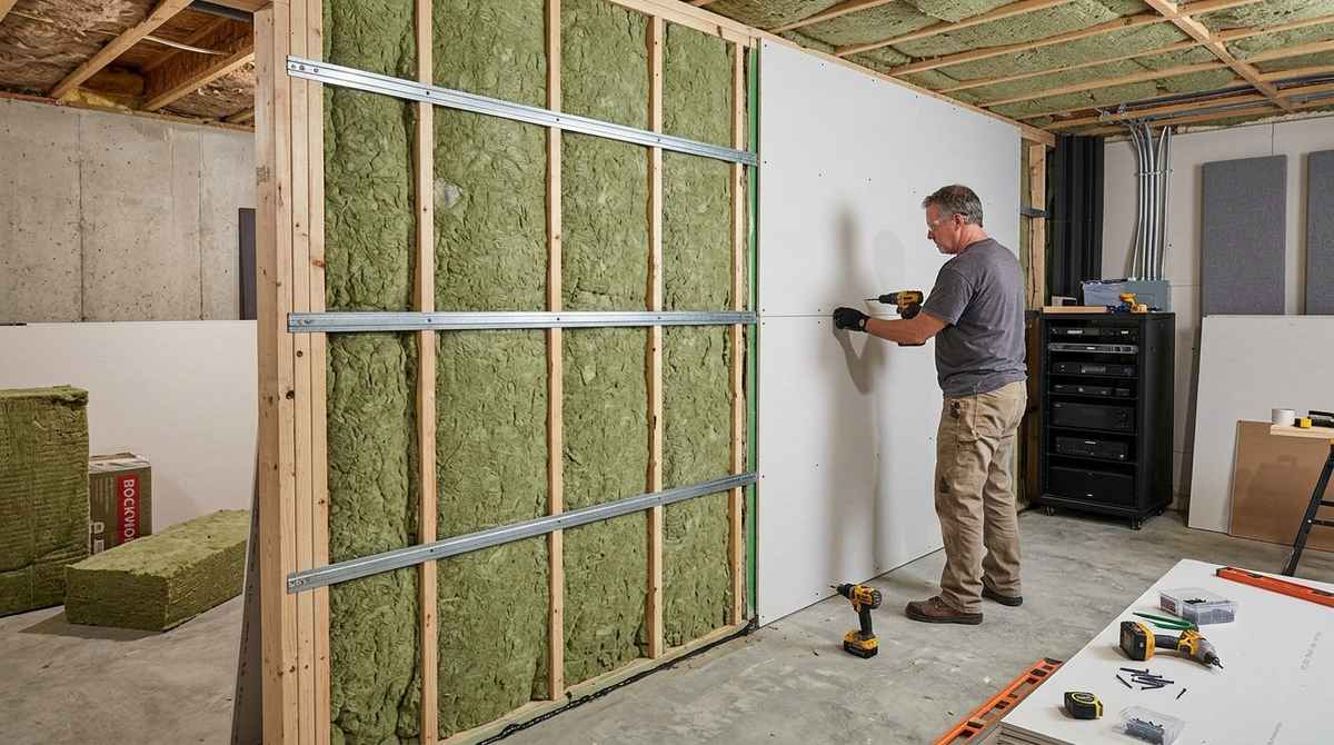 How Do You Construct a Soundproof Single Wood Stud Wall for a Home Theater?
