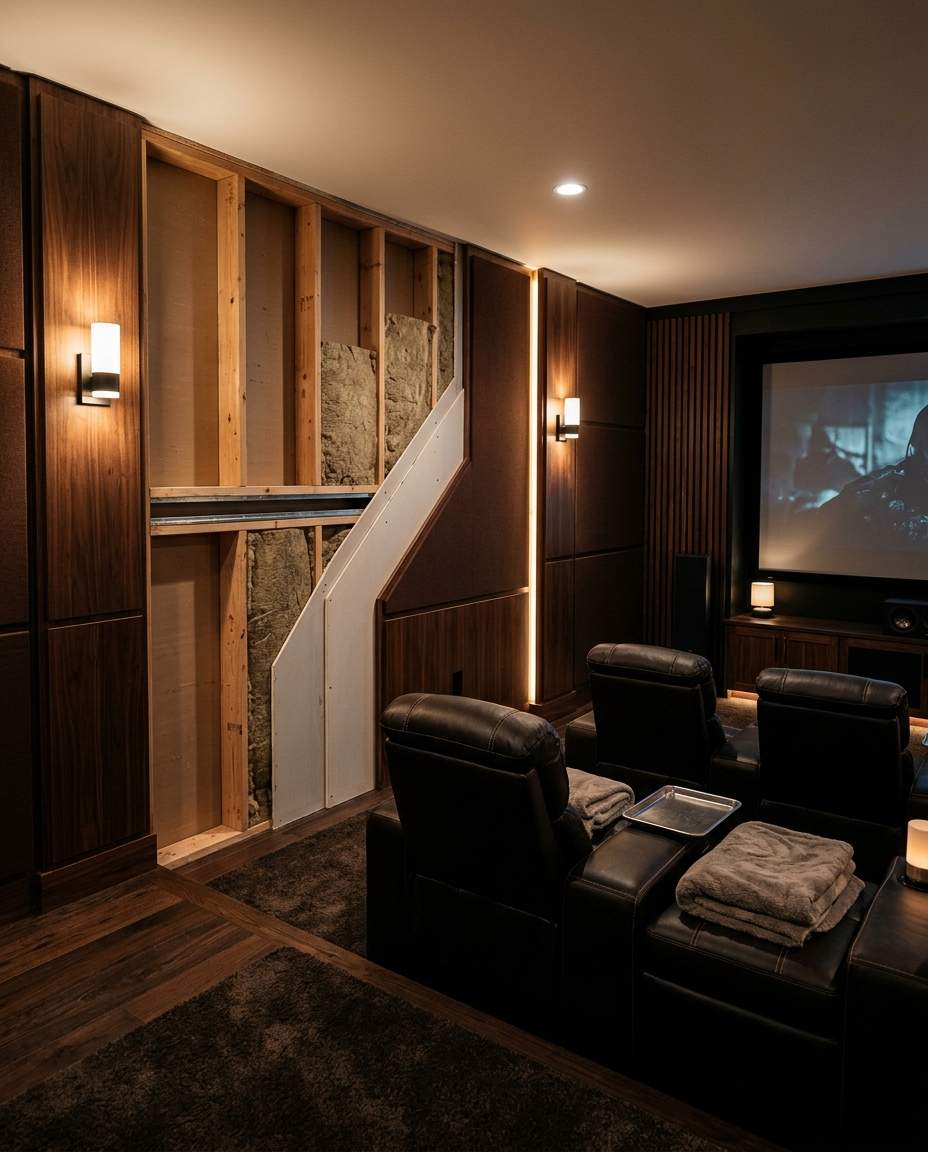 Why Double Stud Wall Construction Is the Ultimate Acoustic Barrier for Home Theaters