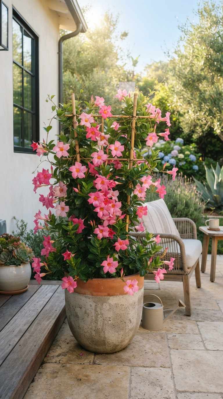 30+ Stunning Mandevilla Planter Ideas to Brighten Your Summer