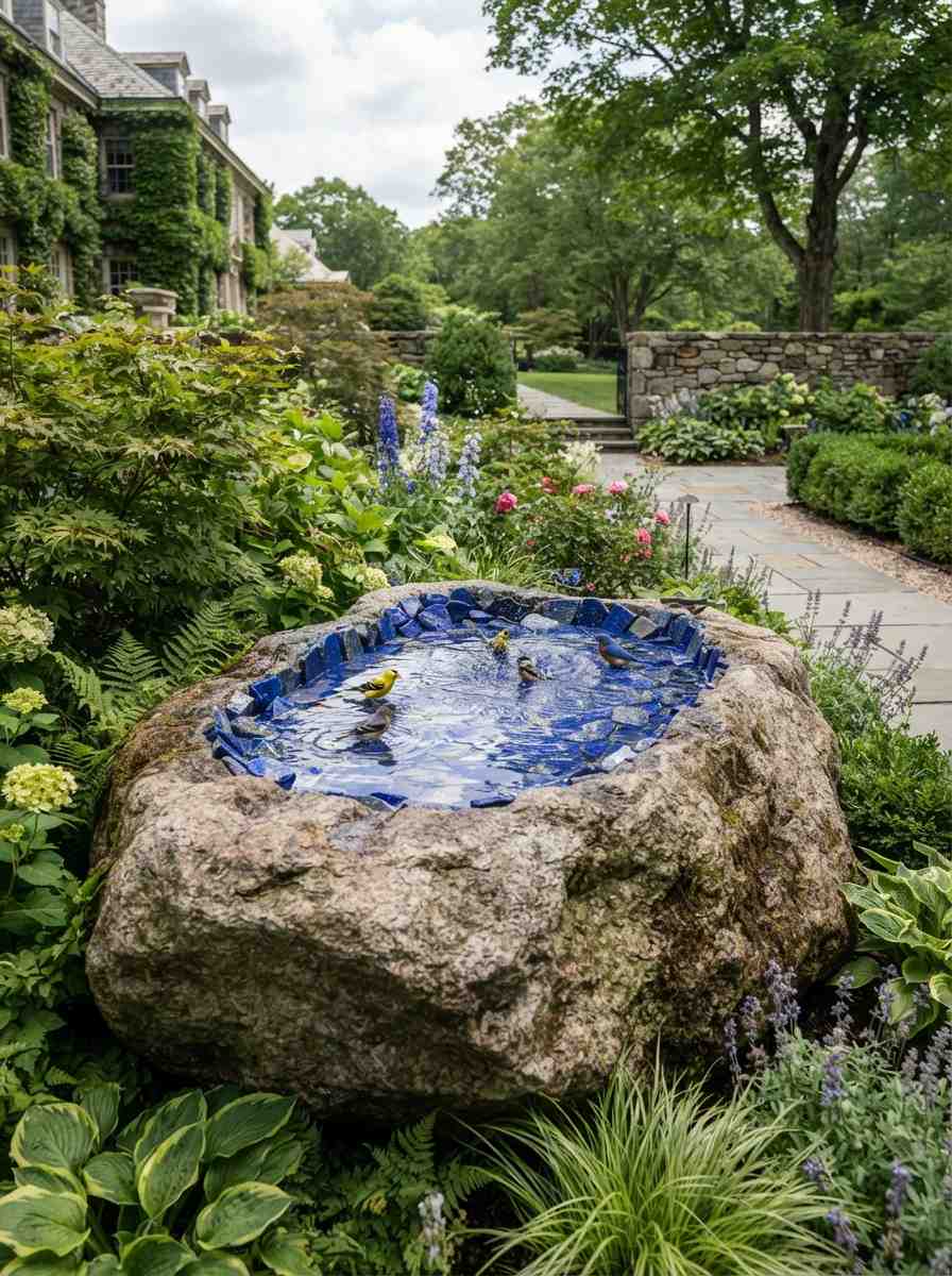 10+ Stunning Stone-Filled Bird Bath Ideas to Beautify Your Garden